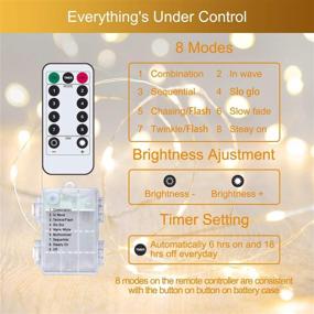 img 1 attached to Metaku Fairy Lights 2-Pack: Battery Operated String Lights with Remote Control and Timer - 33Ft 100 LEDs Dimmable Firefly Lights for Indoor/Outdoor Decor (Warm White)