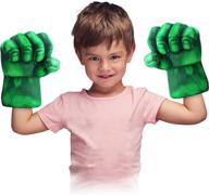 toydaze incredible smash fists: fun-filled plush punching gloves for kids - perfect for cosplay costumes, superhero playtime, birthdays, halloween, christmas gifts (green) logo