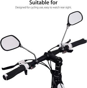 img 3 attached to 🚴 Safer Bicycle Mirror: EEEKit Bike Mirror, Stainless Steel Lens, 1 Pair Rearview Mirrors for Handlebars