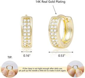 img 1 attached to 💍 Women's Small Gold Huggie Hoop Earrings, 14K Gold Plated CZ Cartilage Cuff Earrings for Girls