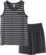 👕 comfortable striped cotton pajama loungewear for boys | sleepwear & robes logo