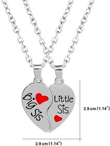 img 2 attached to Luvalti Split Heart Pendant Necklaces - Set of 2 Big Sister Little Sister Necklaces - Family Gift Jewelry