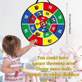 img 3 attached to 🎯 Dartboard for Kids with 12 Sticky Balls and Toy Guns - Safe Indoor Outdoor Party Games - Ideal Toys Gift for 3-12 Year Old Boys Girls - 26 Inches