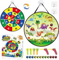 🎯 dartboard for kids with 12 sticky balls and toy guns - safe indoor outdoor party games - ideal toys gift for 3-12 year old boys girls - 26 inches логотип