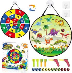 img 4 attached to 🎯 Dartboard for Kids with 12 Sticky Balls and Toy Guns - Safe Indoor Outdoor Party Games - Ideal Toys Gift for 3-12 Year Old Boys Girls - 26 Inches