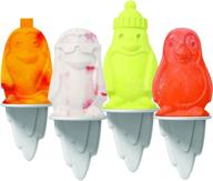 🐧 tovolo penguin ice pop molds - set of 4 flexible silicone freezer molds, popsicle makers with reusable sticks, dishwasher-safe & bpa-free - white logo