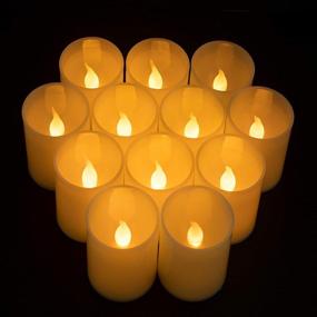 img 4 attached to 🕯️ Furora LIGHTING 1.7"H Flameless Votive Candles - Pack of 12 Realistic Flickering LED Fake Candles for Wedding, Table, Festival Celebration, Halloween, Christmas Decor - Battery Operated Tea Lights Candles