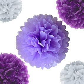 img 1 attached to 🎉 YLY's Love 18pcs Purple Pom Poms Tissue Paper Flower Decorative Hanging Flower Balls DIY Paper Craft Flowers for Wall Wedding Birthday Party Baby Shower Home Decorations