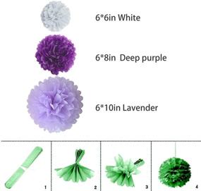 img 2 attached to 🎉 YLY's Love 18pcs Purple Pom Poms Tissue Paper Flower Decorative Hanging Flower Balls DIY Paper Craft Flowers for Wall Wedding Birthday Party Baby Shower Home Decorations