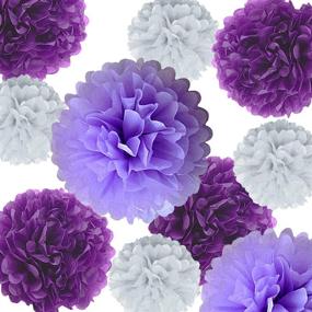 img 3 attached to 🎉 YLY's Love 18pcs Purple Pom Poms Tissue Paper Flower Decorative Hanging Flower Balls DIY Paper Craft Flowers for Wall Wedding Birthday Party Baby Shower Home Decorations