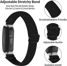 img 2 attached to HAYUL Эластичные резинки: Совместимые с Fitbit Inspire 2/ Inspire/Inspire HR, эластичная тканевая мягкая петлевая основа для фитнес-трекера - Заменяемый браслет, позволяющий коже дышать.