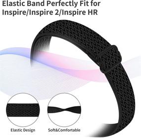 img 1 attached to HAYUL Эластичные резинки: Совместимые с Fitbit Inspire 2/ Inspire/Inspire HR, эластичная тканевая мягкая петлевая основа для фитнес-трекера - Заменяемый браслет, позволяющий коже дышать.