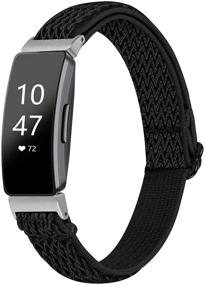 img 4 attached to HAYUL Эластичные резинки: Совместимые с Fitbit Inspire 2/ Inspire/Inspire HR, эластичная тканевая мягкая петлевая основа для фитнес-трекера - Заменяемый браслет, позволяющий коже дышать.