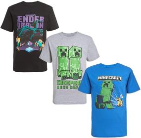 img 4 attached to 👕 Minecraft Creeper Characters T Shirt Set: Stylish Black Boys' Clothing for Gaming Enthusiasts