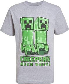 img 1 attached to 👕 Minecraft Creeper Characters T Shirt Set: Stylish Black Boys' Clothing for Gaming Enthusiasts