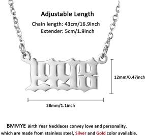 img 1 attached to Gold/Silver Stainless Steel Number Pendant Necklace - Birth Year Necklace for Women, Boys, and Girls - 1990 to 2010 Birthday