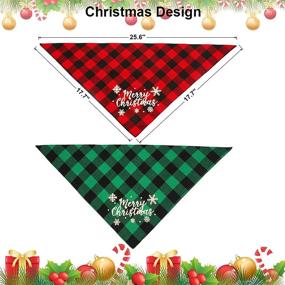 img 1 attached to Christmas Plaid Bandana Triangle Accessories