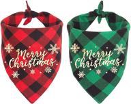 christmas plaid bandana triangle accessories logo