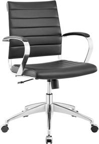 img 3 attached to Modway Jive Office Chair: A Sleek Black Mid Back Chair for Your Workspace