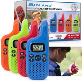 img 4 attached to Midland X-TALKER 22 Channel FRS Walkie Talkie for Kids - Two-Way Radio, 38 Privacy Codes, NOAA Weather Alert (Multi-Color, Set of 4 Radios)