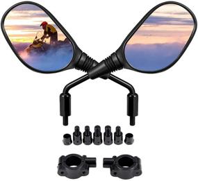 img 4 attached to 🛵 Enhance Your Riding Experience with kemimoto ATV and Motorcycle Rear View Mirrors: 360 Degrees Ball-Type Adjustment, 7/8 Inch Handlebars, 8MM and 10MM Screws Compatible with Sportsman Scrambler FourTrax Snowmobile Bicycle