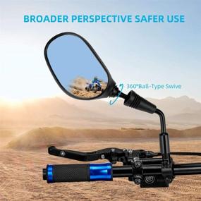 img 2 attached to 🛵 Enhance Your Riding Experience with kemimoto ATV and Motorcycle Rear View Mirrors: 360 Degrees Ball-Type Adjustment, 7/8 Inch Handlebars, 8MM and 10MM Screws Compatible with Sportsman Scrambler FourTrax Snowmobile Bicycle