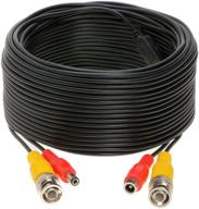 high-quality 100ft black bnc video power cable/wire for security camera, cctv, dvr, surveillance system, plug & play (black, 100) logo