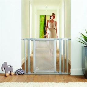 img 3 attached to 🚧 Munchkin Vibe Baby Gate - Easy Mount Safety Gate for Stairs, Hallways, and Doors with Walk Through Door - Mesh and Steel Construction - Silver Ice - 29x40.5 Inch (1 Pack)