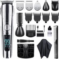 kikomo all in 1 beard trimmer: cordless hair clippers, waterproof mustache & facial trimmer, body groomer kit - led display, usb & wall charger included logo