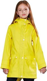 img 4 attached to 🌧️ SOLOCOTE Kids Rain Jacket: Hooded Rubber RainCoat for Girls & Boys (Size 5-14Y) – Waterproof, Windproof & Lined