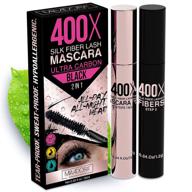 🌺 400x шелковая надстройка для ресниц pure silk fiber lash маскара от mia adora: сверхчерный объем и длина для более длинных и гуще ресниц, водонепроницаемая и долговечная формула, легкое нанесение, не осыпается и гипоаллергенная, без жестокости и парабенов. логотип