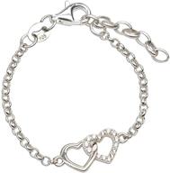 sterling silver mom and me double heart bracelet set: perfect symbols of love, sold together or separately logo