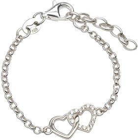 img 2 attached to Sterling Silver Mom and Me Double Heart Bracelet Set: Perfect Symbols of Love, Sold Together or Separately