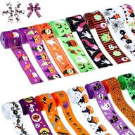 🎃 spooktacular halloween theme craft ribbons - 20 rolls of 1 inch wide gnome pattern, pumpkin, ghost, and spider printed ribbons for diy crafts, wrapping, and party decorations logo