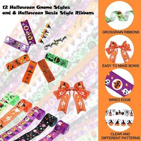 img 1 attached to 🎃 Spooktacular Halloween Theme Craft Ribbons - 20 Rolls of 1 Inch Wide Gnome Pattern, Pumpkin, Ghost, and Spider Printed Ribbons for DIY Crafts, Wrapping, and Party Decorations