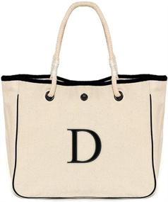 img 4 attached to 👜 Women's Handbags & Wallets: INITIAL Monogram Name Canvas Shoulder Bags