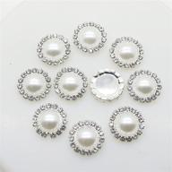 💎 anghui shipin 50pcs round crystal pearl buttons 15mm - diy sewing fasteners for jewelry making, crafts, wedding dress, and christmas decor - metal rhinestone buttons with flat backs logo