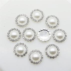 img 4 attached to 💎 AngHui ShiPin 50pcs Round Crystal Pearl Buttons 15mm - DIY Sewing Fasteners for Jewelry Making, Crafts, Wedding Dress, and Christmas Decor - Metal Rhinestone Buttons with Flat Backs