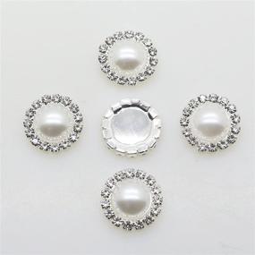 img 3 attached to 💎 AngHui ShiPin 50pcs Round Crystal Pearl Buttons 15mm - DIY Sewing Fasteners for Jewelry Making, Crafts, Wedding Dress, and Christmas Decor - Metal Rhinestone Buttons with Flat Backs