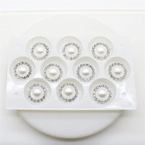 img 2 attached to 💎 AngHui ShiPin 50pcs Round Crystal Pearl Buttons 15mm - DIY Sewing Fasteners for Jewelry Making, Crafts, Wedding Dress, and Christmas Decor - Metal Rhinestone Buttons with Flat Backs