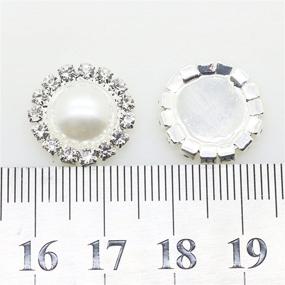 img 1 attached to 💎 AngHui ShiPin 50pcs Round Crystal Pearl Buttons 15mm - DIY Sewing Fasteners for Jewelry Making, Crafts, Wedding Dress, and Christmas Decor - Metal Rhinestone Buttons with Flat Backs