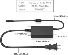 img 1 attached to 💻 65W Laptop Charger for Acer Chromebook R11 R15 CB3 CB5 C720 & Aspire 1 3 5 E3 E5 E15 ES1 R5 R7 S7 V5 V7 E5-575 A515-54: Efficient Power Supply (Round Tips)