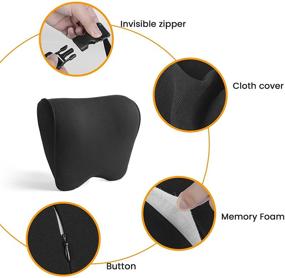 img 1 attached to 🚗 AOLEAD Memory Foam Car Neck Pillow Seat Headrest Cushion Support with Adjustable Elastic Straps - Black (Pack of 1)