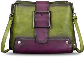 img 3 attached to Genuine Leather Crossbody Shoulder Convertible Women's Handbags & Wallets for Satchels