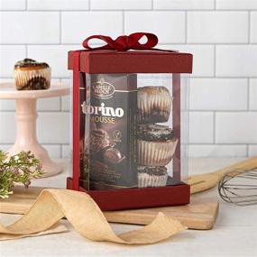 img 2 attached to 🎁 Hammont Clear PVC Gift Boxes (6 Pack) Bakery Boxes with Base, Lid & Ribbon, Ideal for Cakes, Pastries, Cookies, Cupcakes & Party Favors (Maroon, 7x5x3”), Enhanced SEO