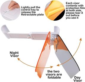 img 1 attached to 🚗 Улучшайте безопасность вождения с 4-мя кусками автомобильного солнцезащитного козырька - Дневной/ночной 2 в 1 антиблик расширение для лобового стекла; Зеркальные очки для солнцезащиты для улучшенной видимости.