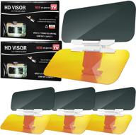 🚗 enhance driving safety with 4 pieces car sun visor - day/night 2 in 1 anti-glare extension for windshield; sunshade mirror goggles for ultimate visibility logo