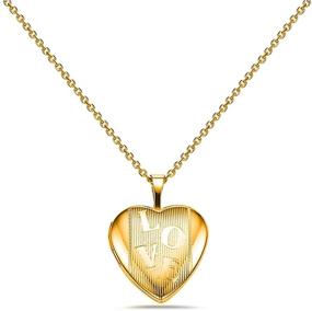 img 4 attached to 💎 Pori Jewelers 925 Sterling Silver Heart Locket Necklace with Diamond Cut, 18" Chain