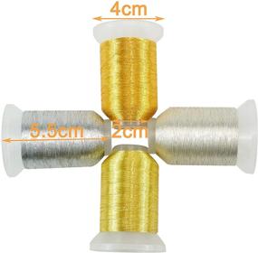 img 2 attached to 🧵 Enhance Your Computerized Embroidery with New brothread 4pcs Metallic Thread Kit - Gold and Silver Colors | 500M (550Y) Per Spool for Decorative Sewing!