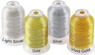 🧵 enhance your computerized embroidery with new brothread 4pcs metallic thread kit - gold and silver colors | 500m (550y) per spool for decorative sewing! logo